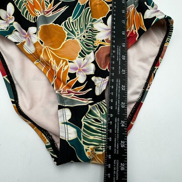 HURLEY | Women's Small One Piece Swimsuit Tropical Floral Strappy Back UPF 50+ - Picture 4 of 10